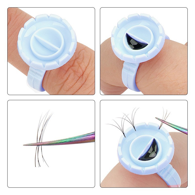 100Pcs Disposable Glue Ring Ho - Eyelash Extension Guide ulasan dan harga