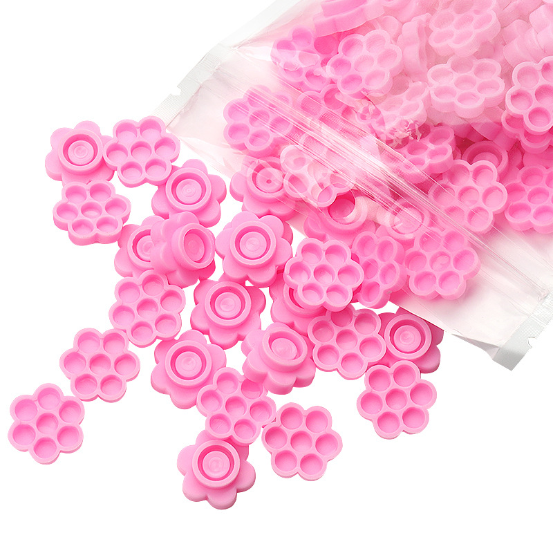 100 Pcs Pink Flower Glue Delay - Eyelash Extension Guide ulasan dan harga