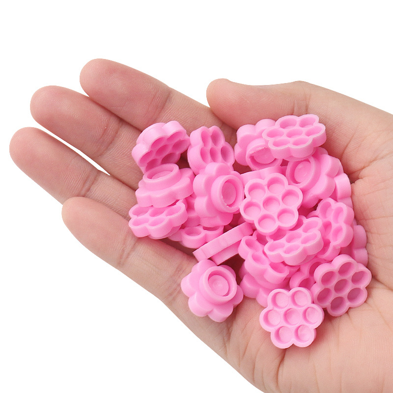 100 Pcs Pink Flower Glue Delay - Eyelash Extension Guide ulasan dan harga