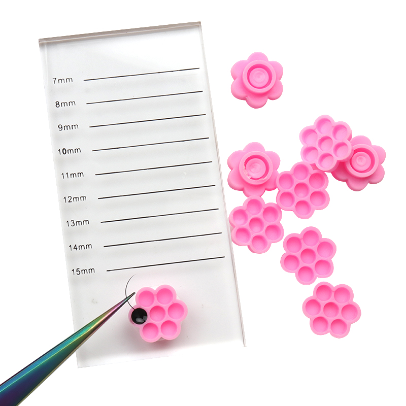 100 Pcs Pink Flower Glue Delay - Eyelash Extension Guide ulasan dan harga