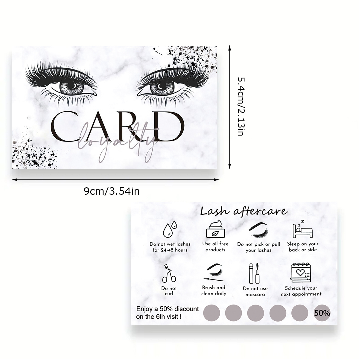 50Pcs/lot Marble Eyelash After - Lash Mapping Sticker ulasan dan harga