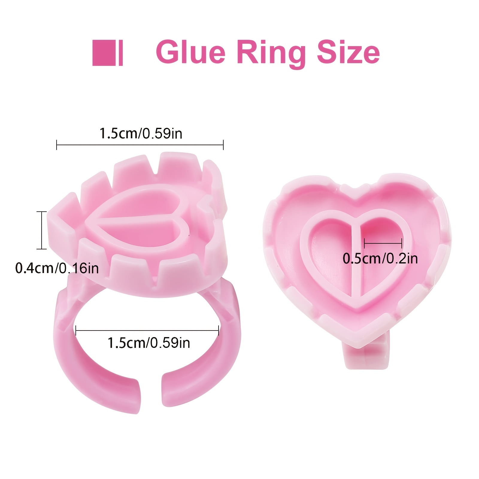 100PCSHeart Eyelash Glue Rings - Eyelash Extension Guide ulasan dan harga