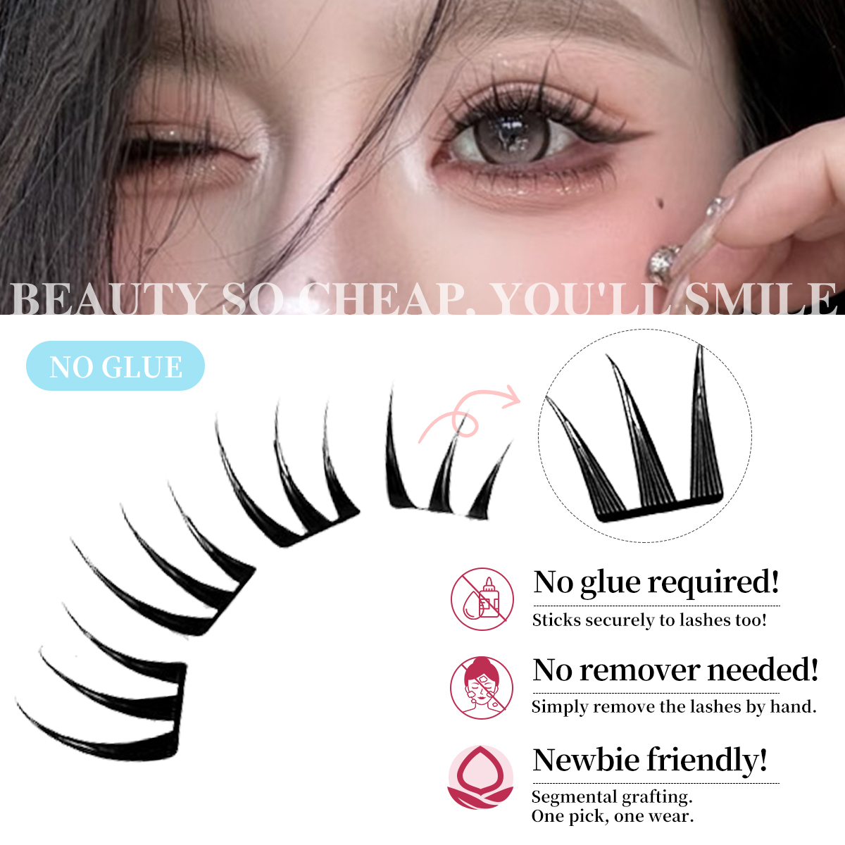 80 Cluster No-Gule Fairy False - Eyelash Extension No 10 ulasan dan harga